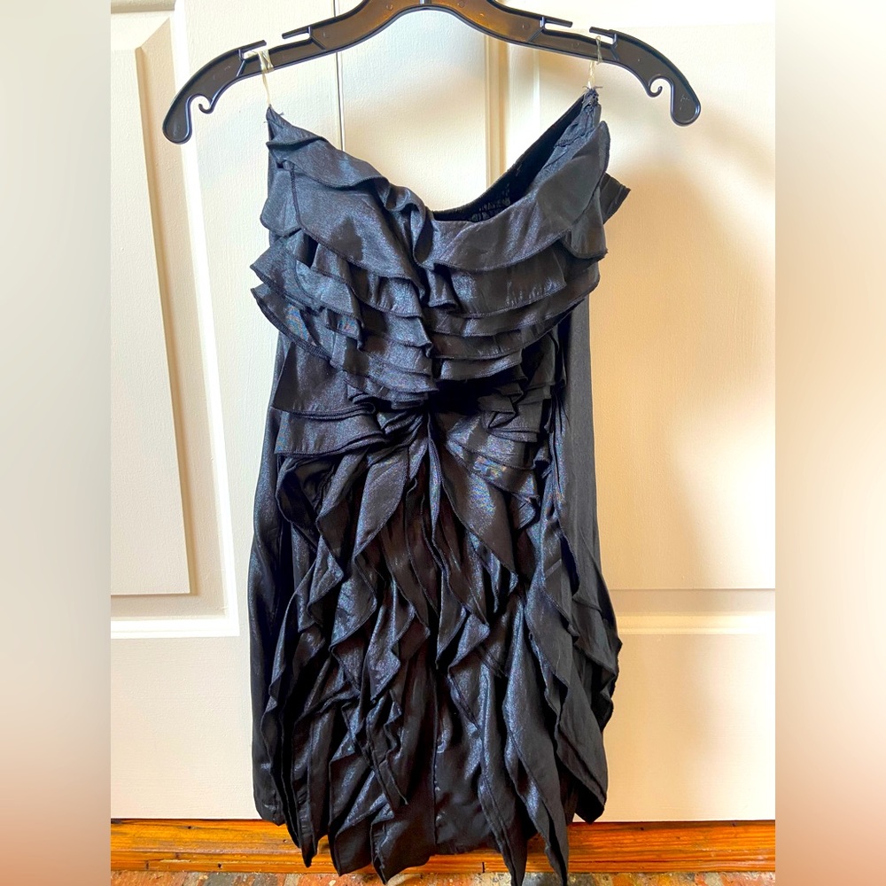Black strapless dress